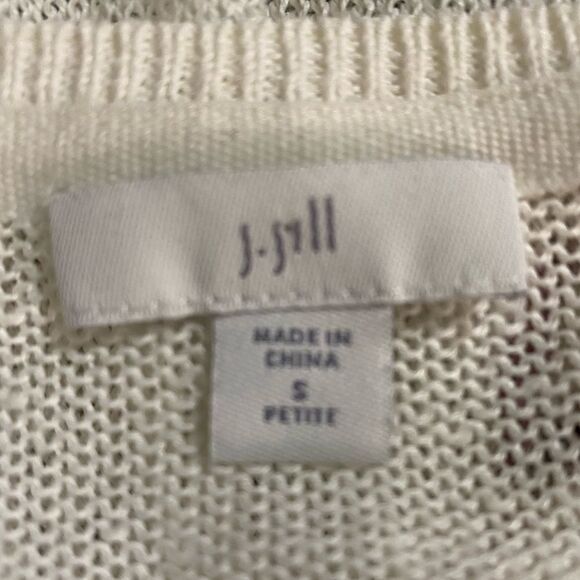 J. Jill Linen Blend Semi Sheer Knit Tunic Relaxed Fit Costal Beach Floral - Picture 9 of 12